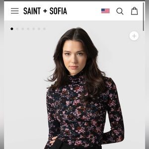 TEMPEST TURTLE NECK TOP - TWILIGHT FLORAL
